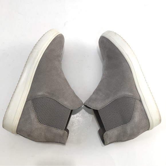 Steve Madden Sultan Gray Suede Leather slip on Chelsea platform Wedge Sneakers - Picture 10 of 14